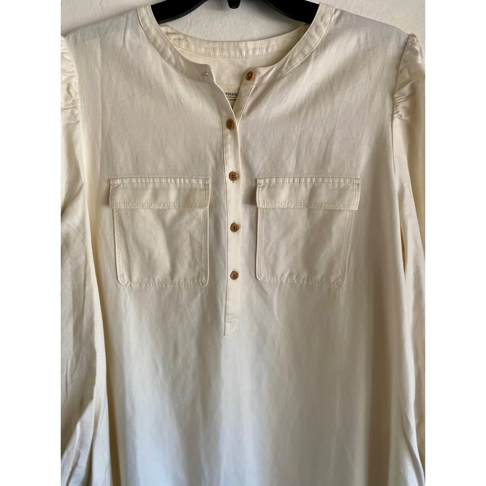 NEW Southern Tide Women's Kiara Maxi Dress Long Sleeve Belted Sand Sand White L - Picture 4 of 16